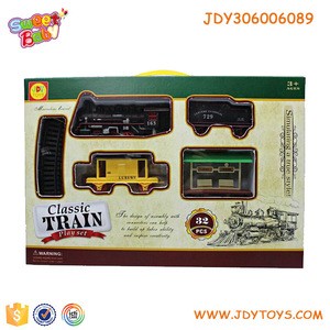 B/O railway train toy set with light for kids