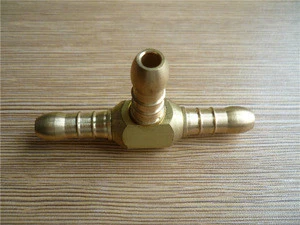 brass T shaped three way garden water hose connector , high pressure hose fittings