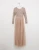 Import Bridesmaid long sleeve v back maxi tulle dress with tonal delicate sequin in taupe blush/ womens wedding guests  party dress from China