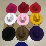 Brown Fedora Hats For Women Mens Wide Brim Hats  Wool Felt Hats For Ladies Boater Hat 56cm Premium Fedora Trilby