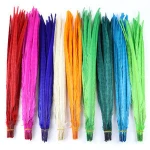 Bulk Cock Tail Plumage 50-55cm Artificial Crafts Plume Grass Green Pheasant Tail Feather For Decoration Carnival Costumes
