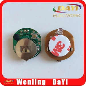 Button cell power flashing led module for pop display