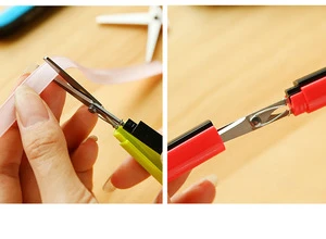 Candy Creative Pen Design Student Safe Scissors Paper Cutting Art Office School Supply with Cap Kids Stationery DIY Tool