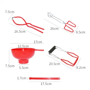 Canning Kits Jar Lifter with Grip Handles, Jar Wrench Tongs, Lid Lifter, Funnel for Wide Mouth and Regular Jars in