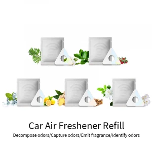 Car Aromatherapy Essential Oil Diffuser Air Freshener Vent Clip Locket with 48 Pieces Replacement Felt Pad