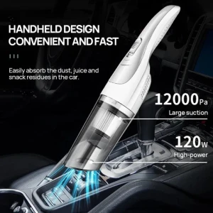 Car Interior Cleaners White Wireless Car Vacuum Cleaner Low Noise DC 12V 120W Car Vacuum Cleaner