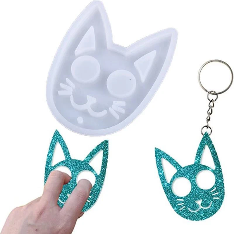 Cat Resin Mold Keychain Pendants Epoxy Jewelry Casting Mold Polymer Clay Resin Baking Mould for DIY DIY Crafts Making