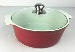 Ceramic Round Cocotte ,Stoneware Round Casseroles with Glass Lid,BSCI