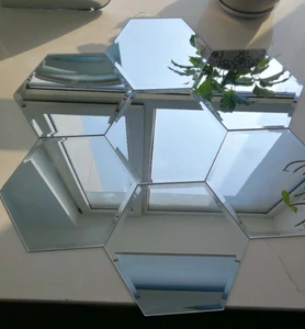 Cheap Luxury frameless hexagon bathroom decorative wall mirror for DIY