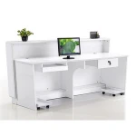 Cheap Wooden Hotel Desk Furniture Modern Beauty Nail Salon Reception Desk