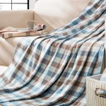 Checkered 100 Cotton Coverlet Terry Towel Blanket Plaid Towelling Bedspread
