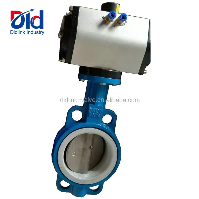 China Manufacturer Air Filter Center Lever Wafer Type DN125 CF8 Pneumatic Electric Actuator Check Butterfly Valve