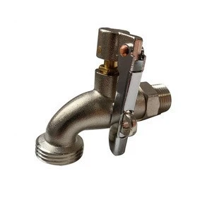 China Ningbo factory lockable handle shock resistant plain-end garden brass bibcock tap