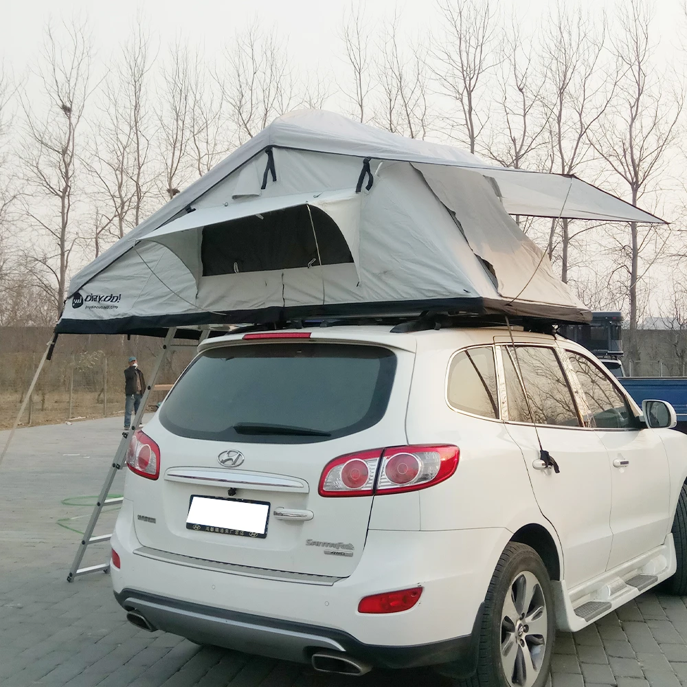 China travelling aluminum roof tent 3-4 people suv van roof top tent with awning