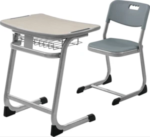 China wholesale modern school desk prices school chair and desk concave design.