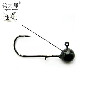 China wholesale round football jig head, Jig fishing hooks with hand tie keeper Tungsten football jig head