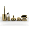 Chinese Supplier 5pcs Gold Lotion Pump Bathroom Ceramic Set