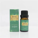 Chinese Suppliers Private Label 10ml Single Pure Organic Basil Essential Oil Therapeutic Grade Aromatherapy Oil