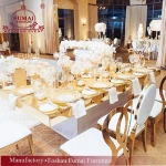 Christmas day mirror glass top party dining table chair sets