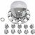 Import Chrome Semi Truck Front & Rear ABS Axle Wheel Cover Kit with 33mm Nut Covers from China