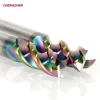 Cnc Milling Tools Colorful Coated 3 Flute Aluminum Copper Cutter End Mill Tungsten Steel Carbide End Milling Cutter