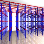 Cold room storage drive - in rack system with forklift