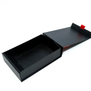 Collapsible Packaging Black Rectangular Magnetic Folding Paper Gift Box