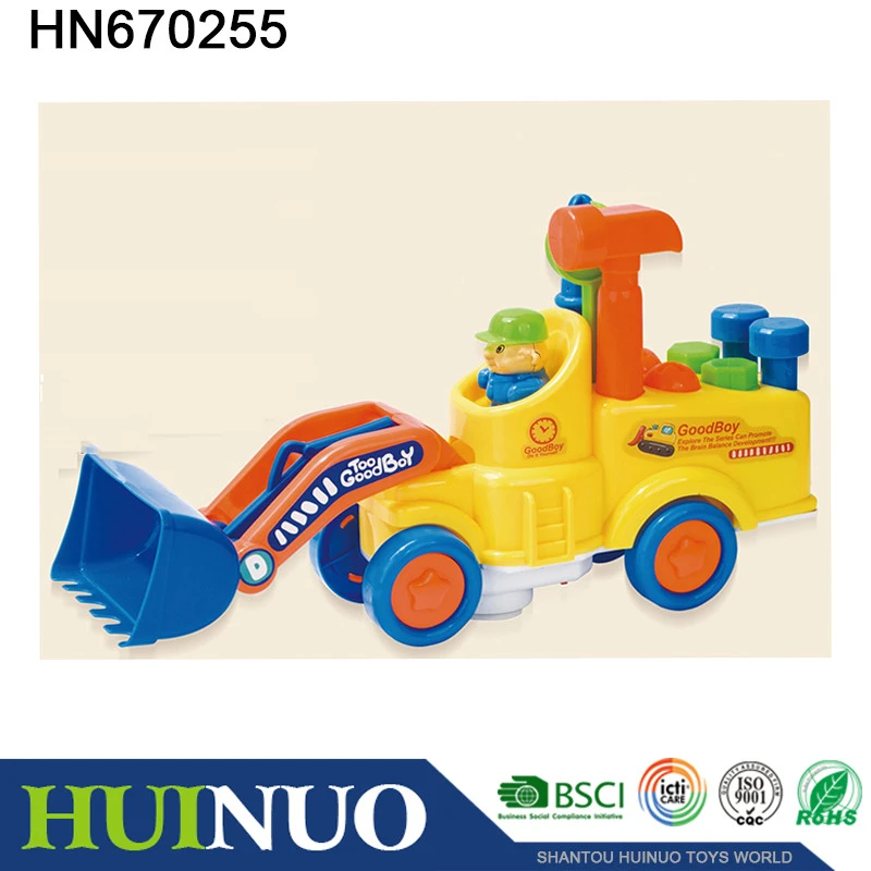 Colorful battery operated plastic truck toy with light HN670255