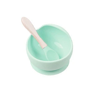 Colorful Non-toxic baby suction bowl Food Grade baby silicone bowl with Feeding Spoon baby bowl