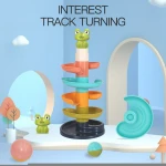 Colorful Rolling Ball Tower Baby Toy Table Game Safety Material Rotation Toy Early Educational