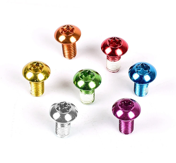 Colorful T25 M5x10mm Alloy Steel Bicycle Disc Brake Rotor Torx Bolts screw