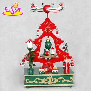 Colorful wooden music box mechanism,Wooden music box for promotional gift,Wholesale cheap christmas tree music box W07B012B