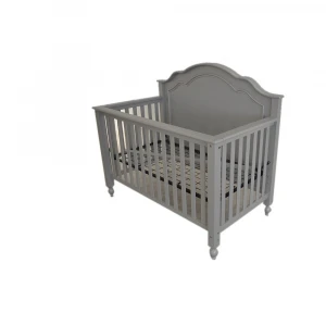 Comfortable new born baby nursery safety wooden baby bed