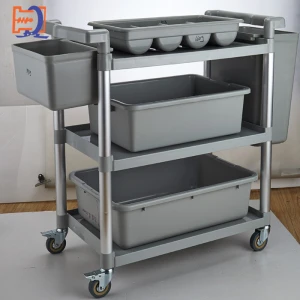 Commercial Hotel and Hospital Food Serving Plastic Utility Service Cart