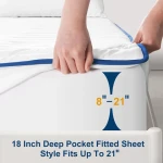100% Cooling Waterproof Breathable Fluffy Soft Cotton Quilted Mattress Protector Fitted Bamboo Fiber Mattress Pad