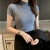 Import Custom 2021Summer Turtleneck Short Sleeve Korean Sweater Knitted Pullover Women Sweaters Tops Basic Thin Pullover Female Jumper from China