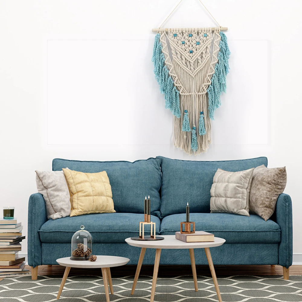 Custom Amazon hot sale  Europe US home decor  100%hand made woven  macrame wall hanging