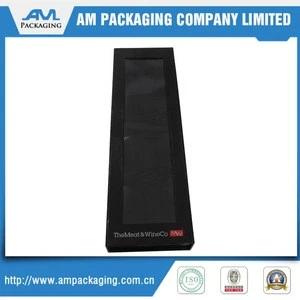 custom black bundle hair box packaging visible window printing logo