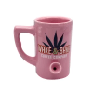 Custom Ceramic Wake and Bake Pink smoking pipe tea/coffee/drink Mug