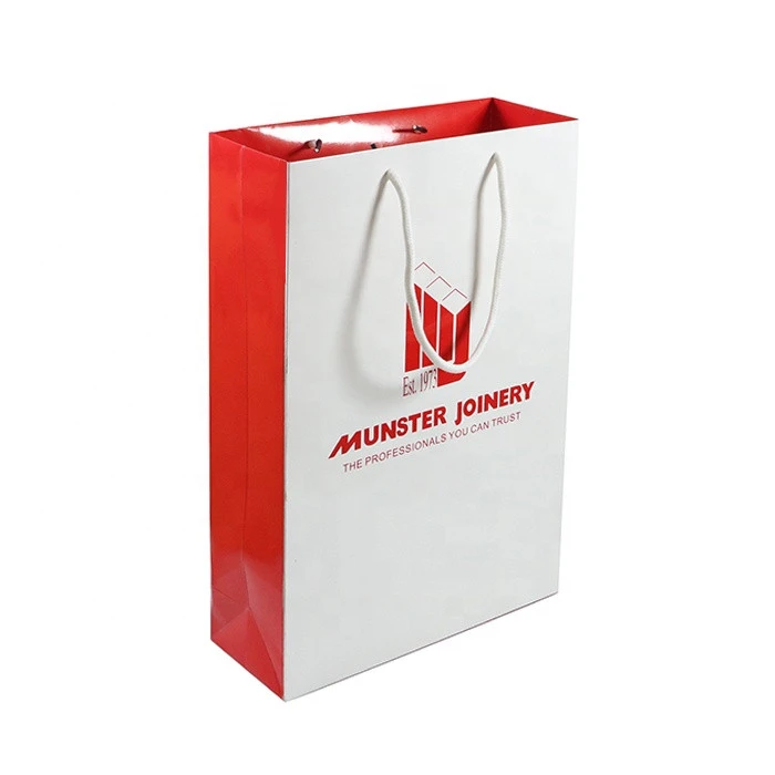 Custom logo gift package printed bolsas reutilizables al por mayor paper bags boutique shopping bag with handles