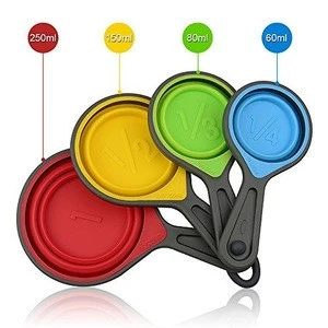 Custom logo printed 8 pieces silicone measuring spoon for kitchenware