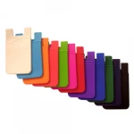 Custom Logo Printed Adhesive Silicone Mobile Phone Wallet Case Silicon Phone Wallet Cell Phone Card Holder