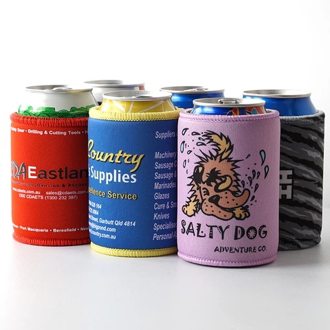 Custom Neoprene Fabric Stubby Holder Non Tipping Toxic Can Cooler