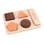 Custom new baby gift wood basic shapes puzzle child educational toys