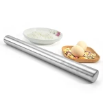 Custom Pastry Dough Long Non-stick 304 material Stainless Steel Professional French Rolling Pin For Baking