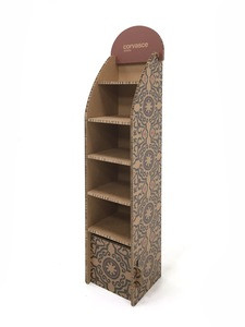 Buy Custom Pop Corrugated Carton Display Rack Folding 4 Shelves Paper ...