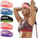 Custom Sports Yoga Fitness Elastic Sweatband Printing Logo Head Band Anti Slip Sweat Sports Headband