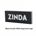 Custom Square Clear Acrylic Glass Block With Engraved Logo Letter