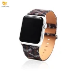Custom stripe western leather belt for apple watch band 42mm 38mm