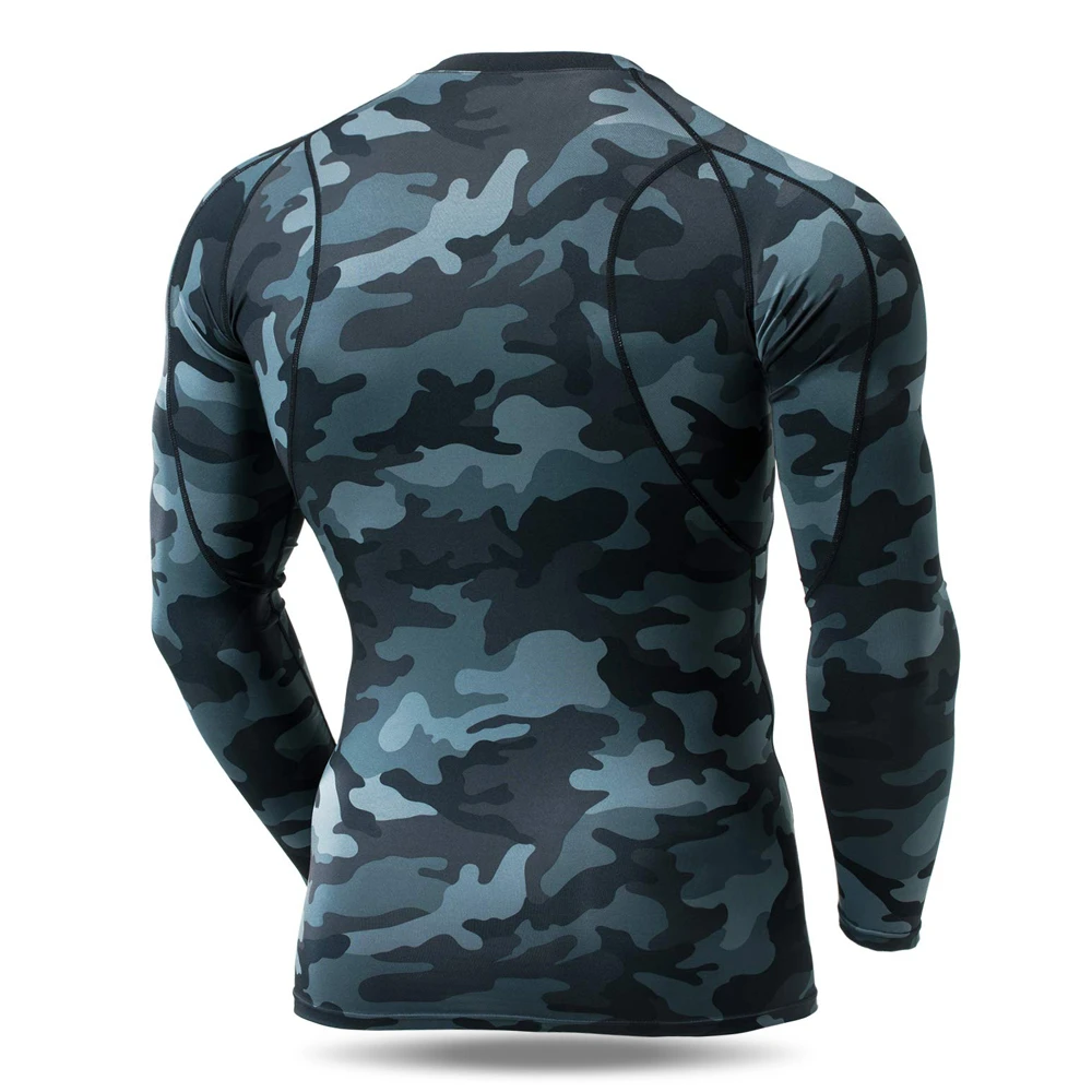 Custom Sublimated Rashguard Camo Print Plain bjj Rash Guard Martial Arts Compression Shirt Long Sleeve Swimwear Shirt MMA Wears